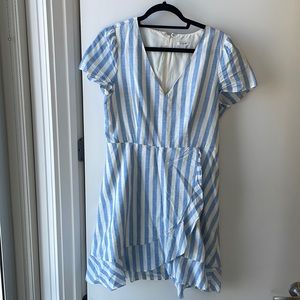 J. Crew blue linen mini dress